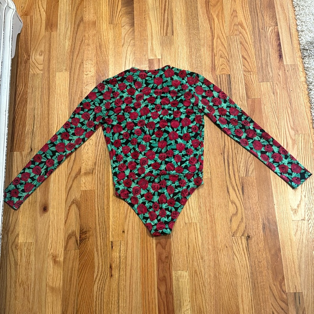 Zara Rose Print Long Sleeve Bodysuit - Picture 5 of 7